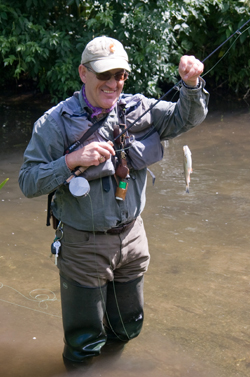 Stephen fishing on the Chess